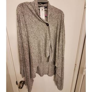 New grey super soft asymmetrical‎ cardigan